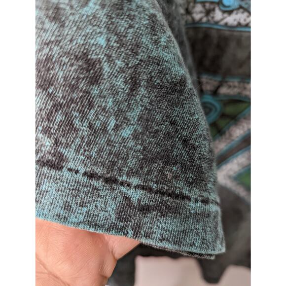 Vintage 80's Acid Tie Dye Single Stitch T Shirt Embossed Desgin Kaui Cotton XL - Picture 7 of 8